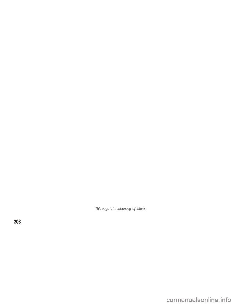 Alfa Romeo Stelvio 2018  Owners Manual 208
This page is intentionally left blank 