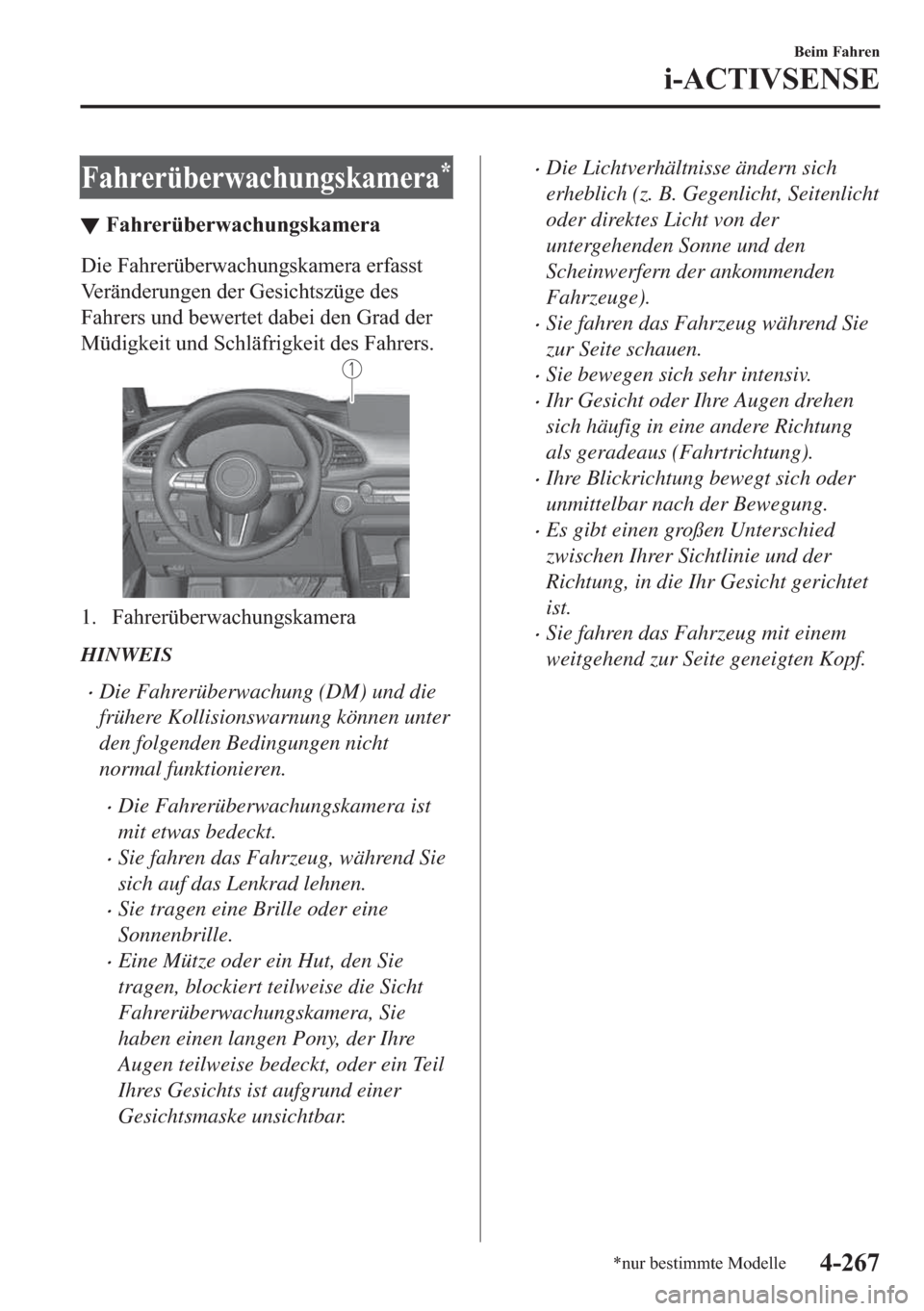 MAZDA MODEL 3 HATCHBACK 2019  Betriebsanleitung (in German) �)�D�K�U�H�U�