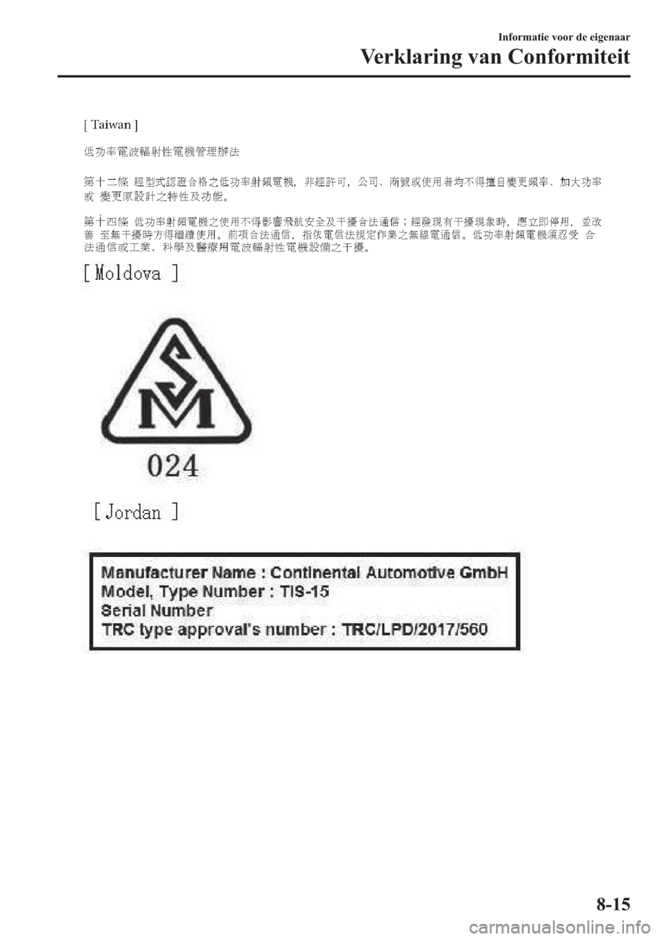 MAZDA MODEL 3 HATCHBACK 2019  Handleiding (in Dutch) �,�Q�I�R�U�P�D�W�L�H��Y�R�R�U��G�H��H�L�J�H�Q�D�D�U
�9�H�U�N�O�D�U�L�Q�J��Y�D�Q��&�R�Q�I�R�U�P�L�W�H�L�W
���� 