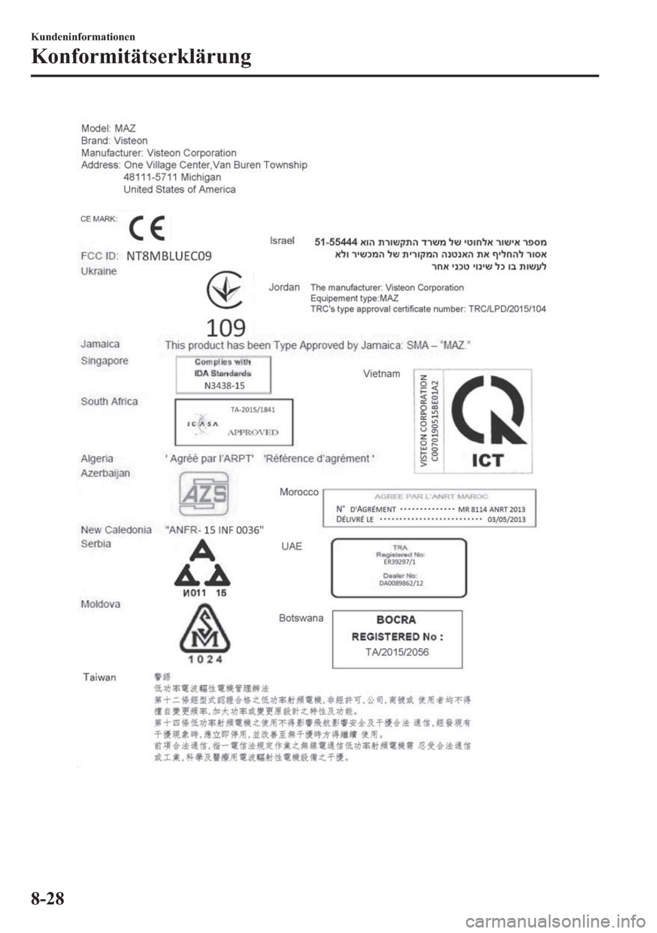 MAZDA MODEL 6 2018  Betriebsanleitung (in German) �.�X�Q�G�H�Q�L�Q�I�R�U�P�D�W�L�R�Q�H�Q
�.�R�Q�I�R�U�P�L�W�l�W�V�H�U�N�O�l�U�X�Q�J
���� 