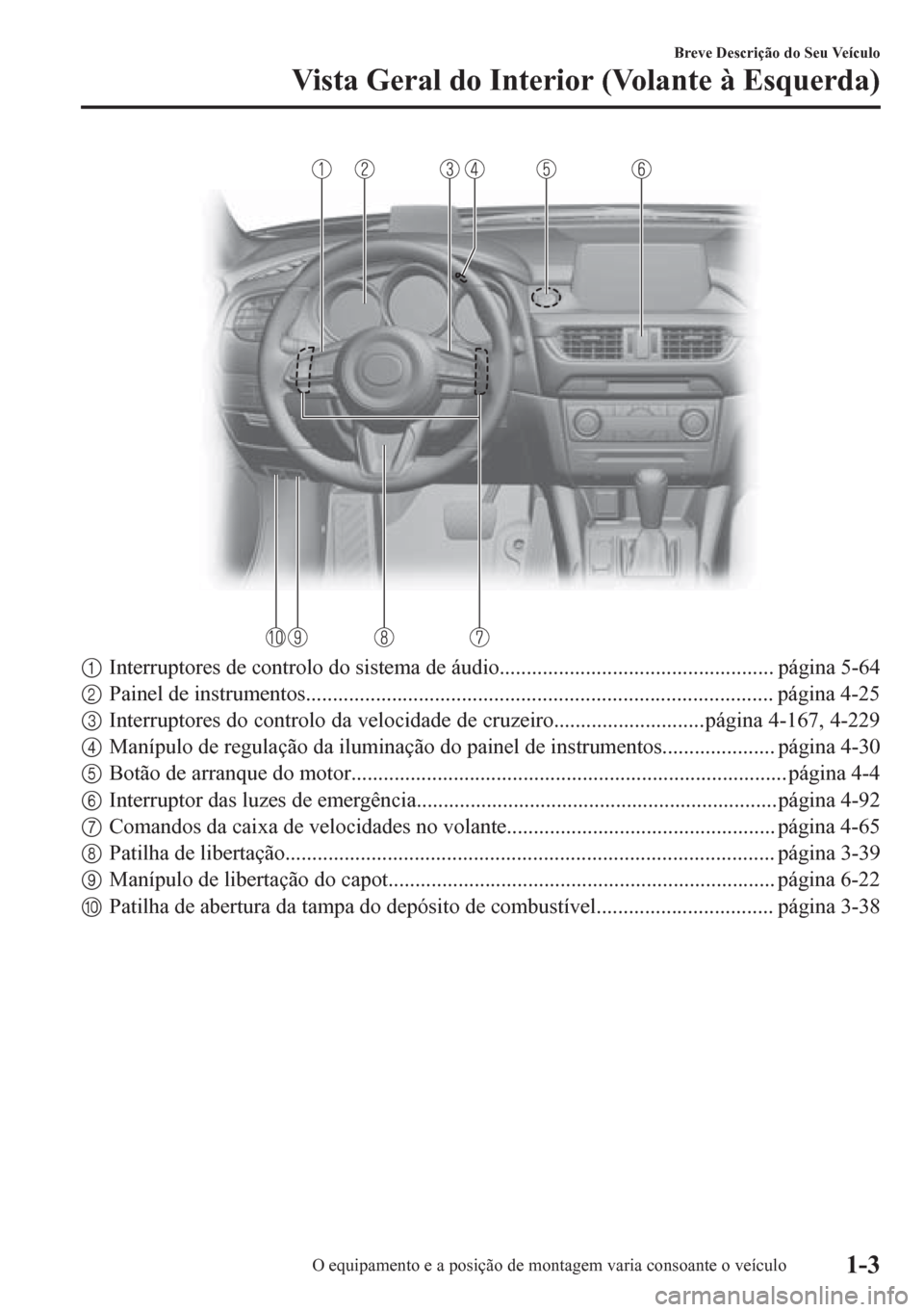 MAZDA MODEL 6 2016 Manual do proprietário (in Portuguese) 1Interruptores de controlo do sistema de áudio................................................... página 5-64
2Painel de instrumentos................................................................. MAZDA MODEL 6 2016 Manual do proprietário (in Portuguese) 1Interruptores de controlo do sistema de áudio................................................... página 5-64
2Painel de instrumentos.................................................................