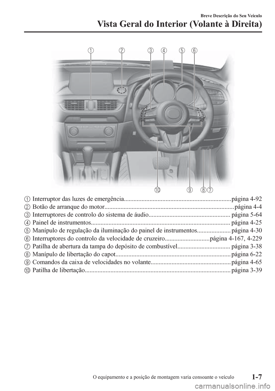 MAZDA MODEL 6 2016 Manual do proprietário (in Portuguese) 1Interruptor das luzes de emergência...................................................................página 4-92
2Botão de arranque do motor....................................................... MAZDA MODEL 6 2016 Manual do proprietário (in Portuguese) 1Interruptor das luzes de emergência...................................................................página 4-92
2Botão de arranque do motor.......................................................