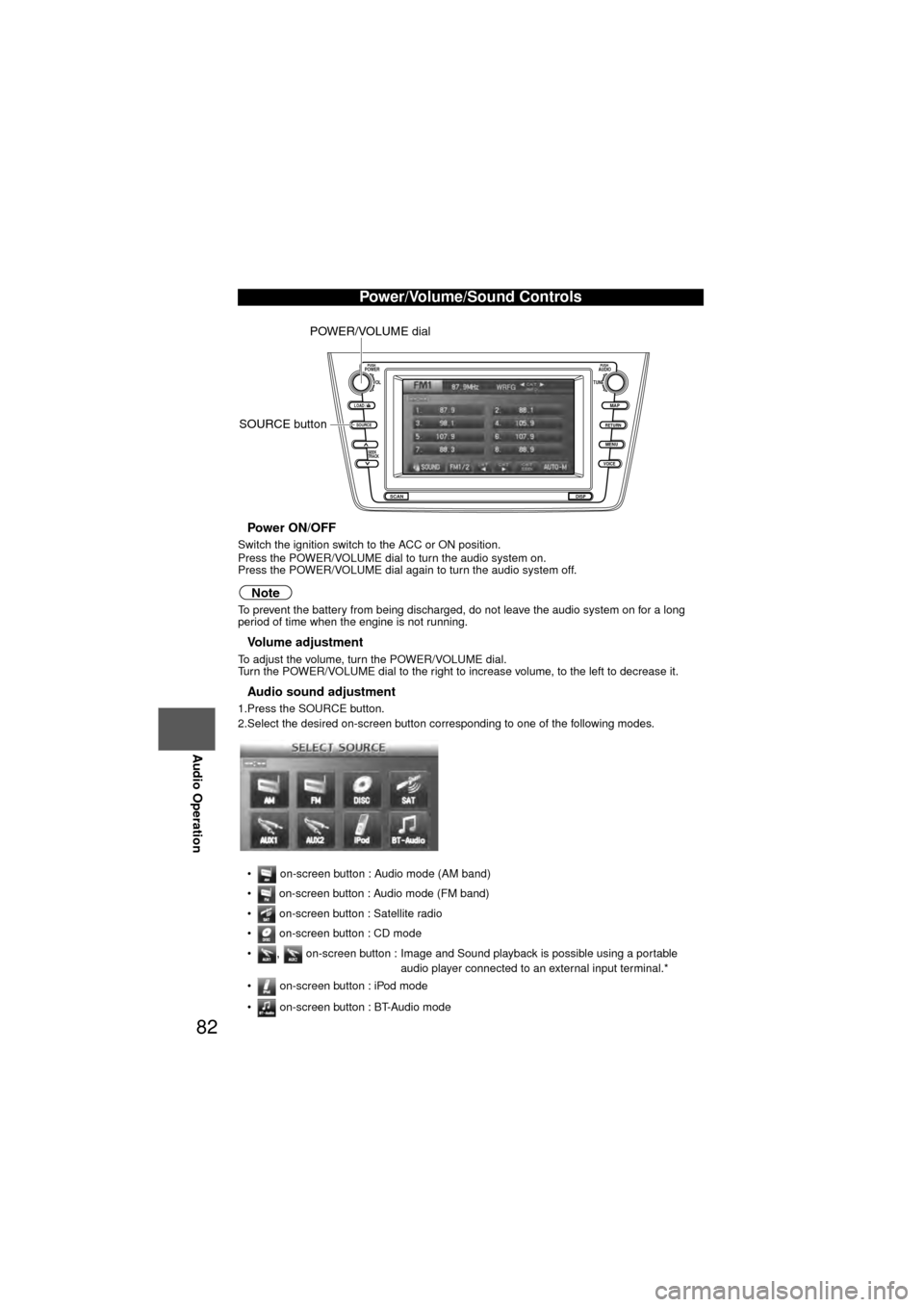 MAZDA MODEL 6 2010 Navigation Manual (in English) 82
Before
UseGetting
started
RoutingAddress
Book
Voice Recognition
Navigation
Set Up
RDM-TMC
Audio Operation
Navigation
Set Up
nPower ON/OFF
Switch the ignition switch to the ACC or ON position.
P MAZDA MODEL 6 2010 Navigation Manual (in English) 82
Before
UseGetting
started
RoutingAddress
Book
Voice Recognition
Navigation
Set Up
RDM-TMC
Audio Operation
Navigation
Set Up
nPower ON/OFF
Switch the ignition switch to the ACC or ON position.
P