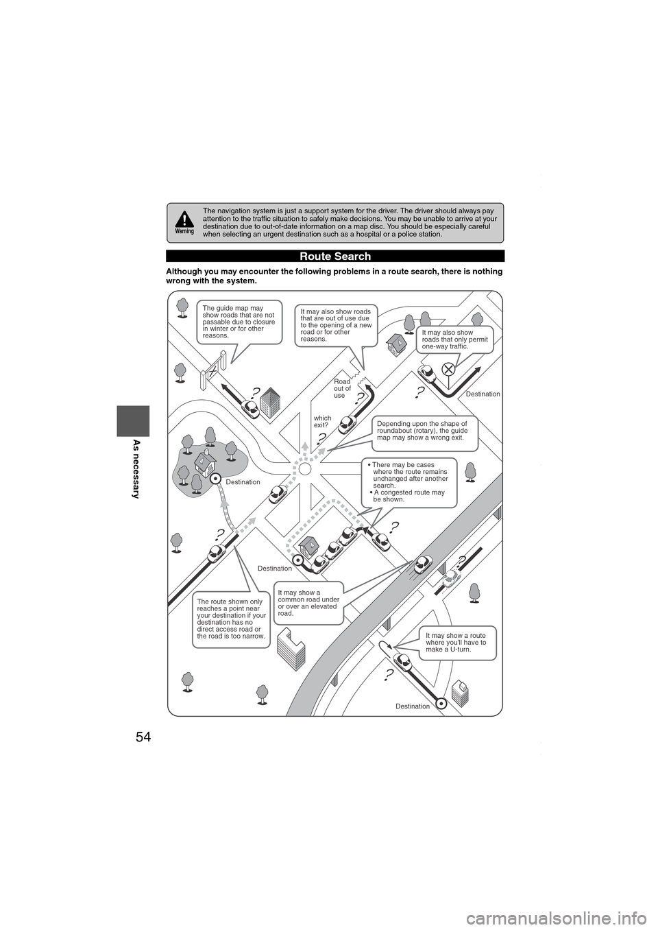 MAZDA MODEL 6 SPORTS SEDAN 2006 Owners Manual (in English) 54
Before
UseGetting
startedRoutingAddress
Book
Vo i c e Recognition
As necessary
Although you may encounter the following problems in a route search, there is nothing
wrong with the system.
The MAZDA MODEL 6 SPORTS SEDAN 2006 Owners Manual (in English) 54
Before
UseGetting
startedRoutingAddress
Book
Vo i c e Recognition
As necessary
Although you may encounter the following problems in a route search, there is nothing
wrong with the system.
The