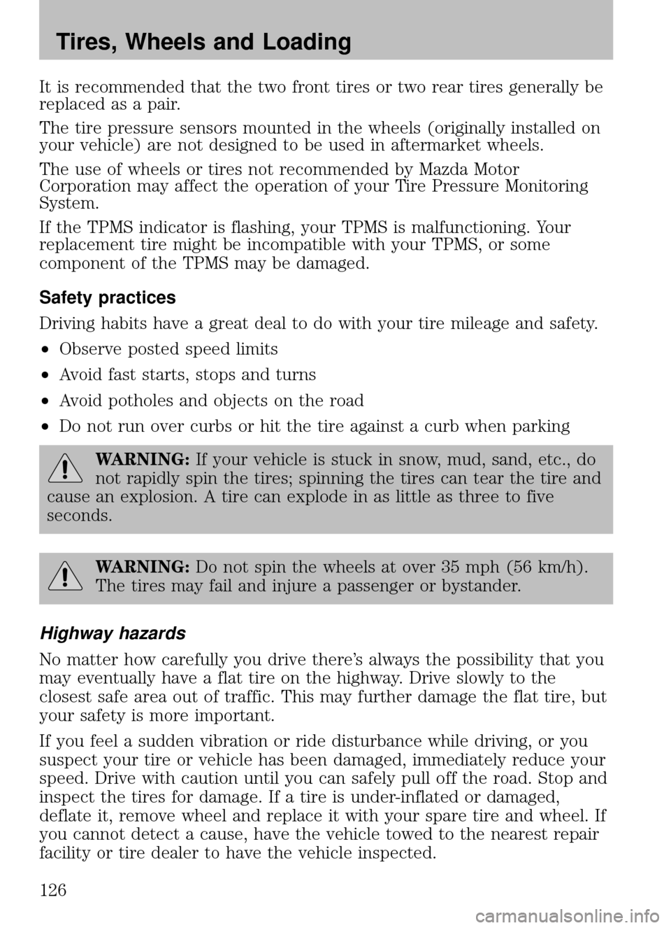 MAZDA MODEL B2300 TRUCK 2009  Owners Manual (in English) 