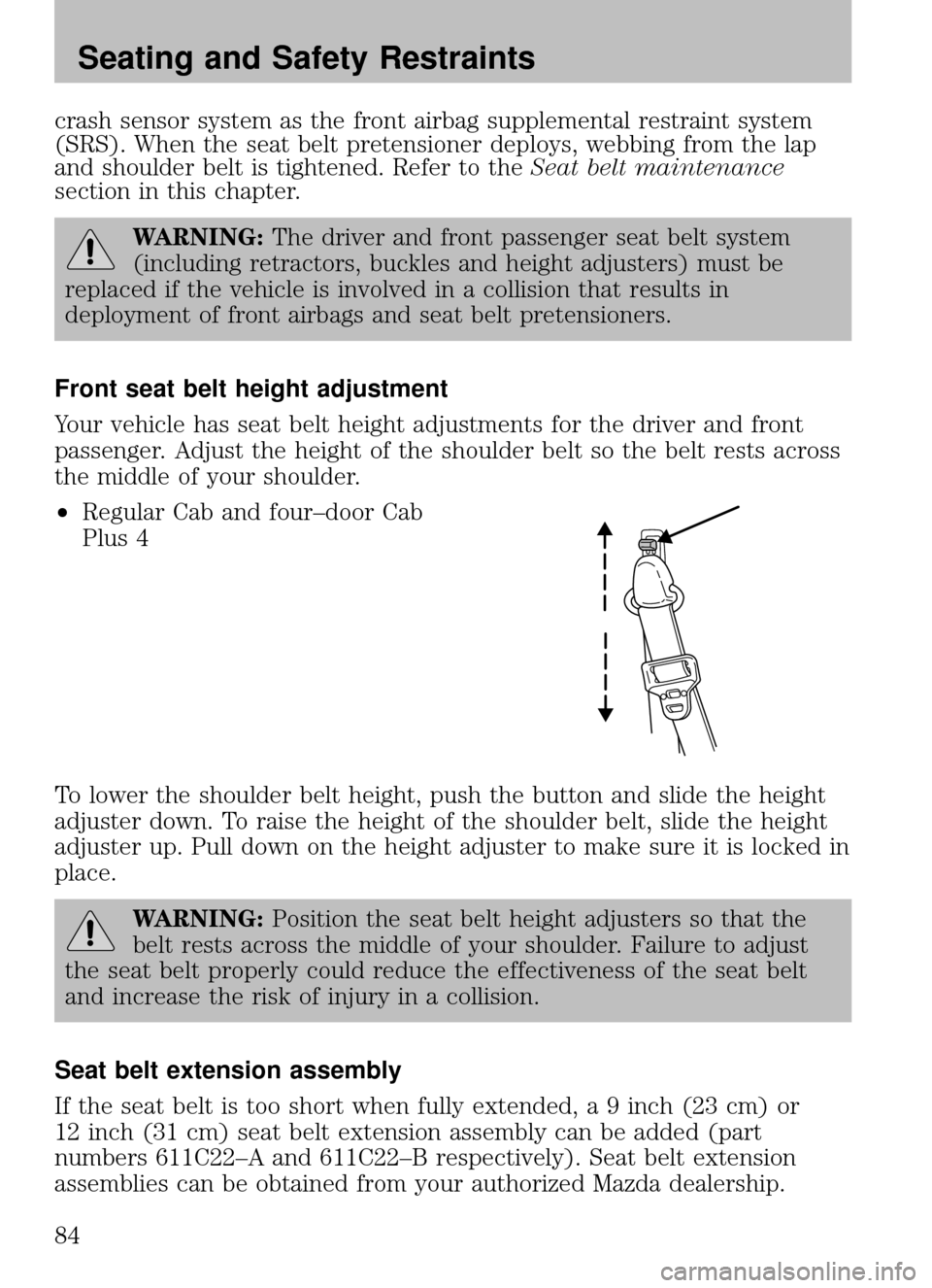 MAZDA MODEL B2300 TRUCK 2009  Owners Manual (in English) 