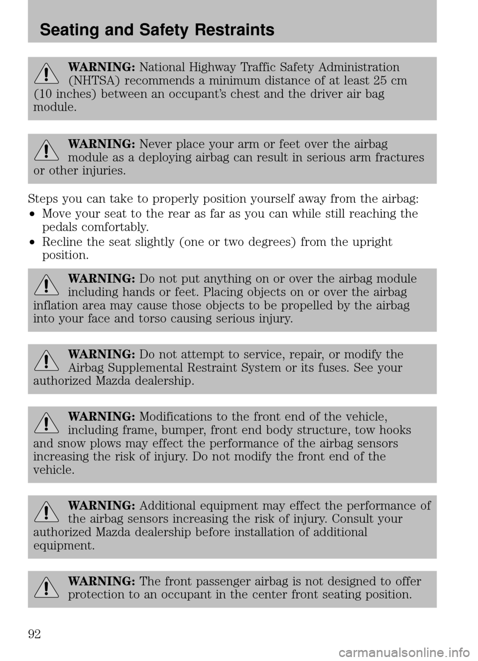 MAZDA MODEL B2300 TRUCK 2009  Owners Manual (in English) 