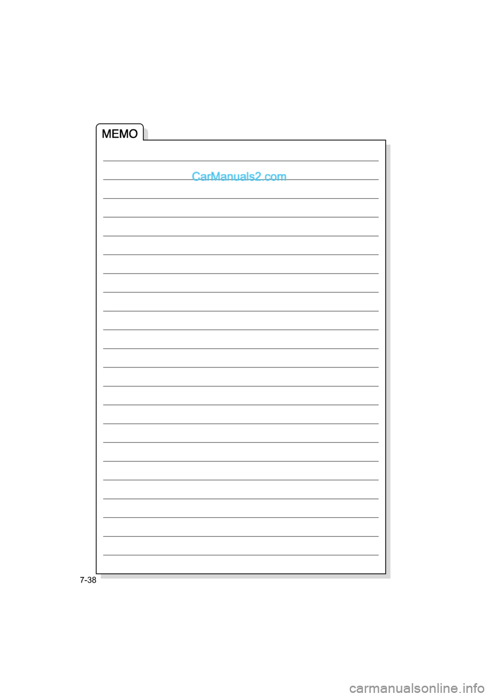 MAZDA MODEL CARROL 2015  取扱説明書 (キャロル) (in Japanese) 7-38
000.book  38 ページ  ２０１４年１２月５日　金曜日　午前９時２０分  