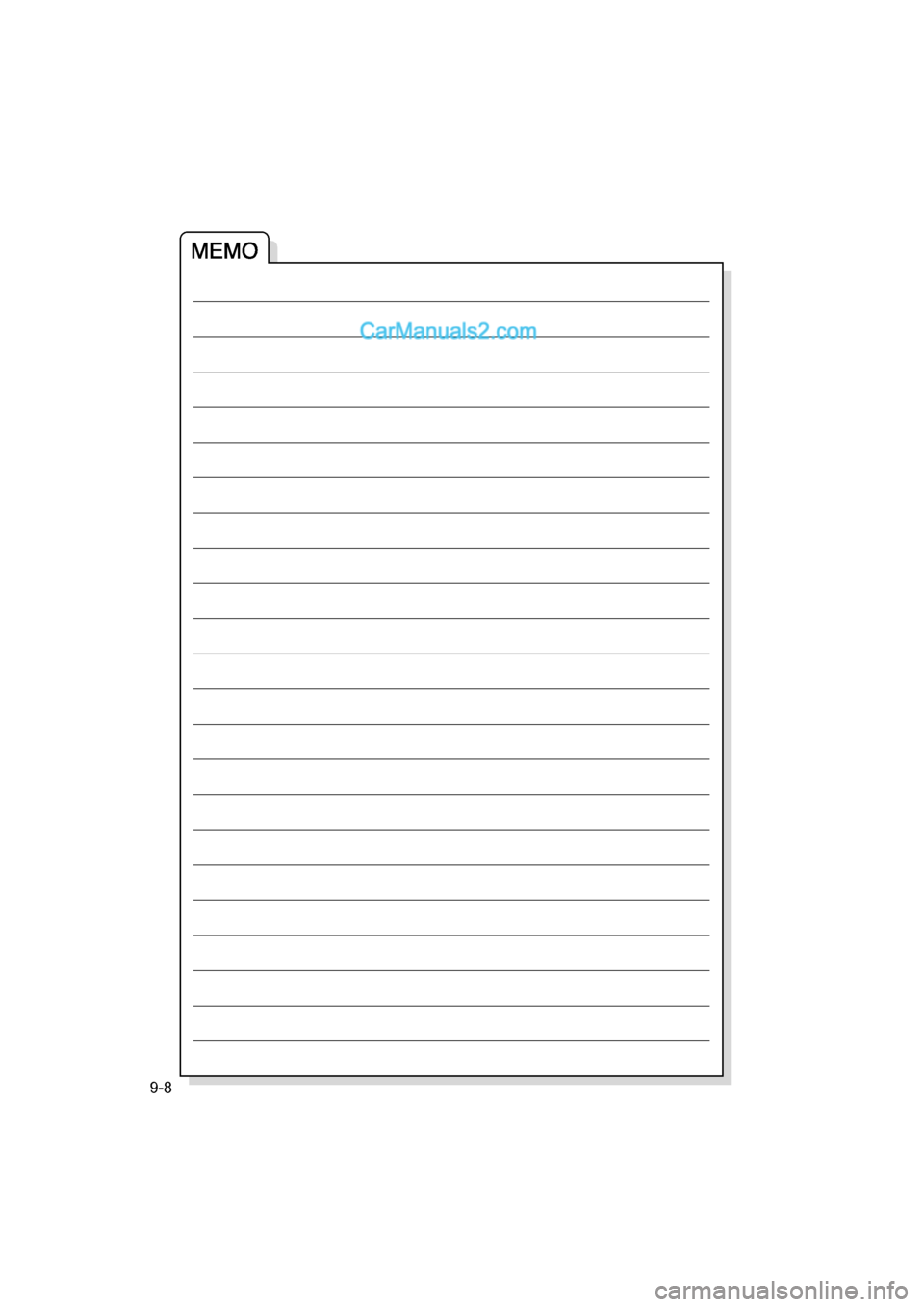 MAZDA MODEL CARROL 2015  取扱説明書 (キャロル) (in Japanese) 9-8
000.book  8 ページ  ２０１４年１２月５日　金曜日　午前９時２０分  
