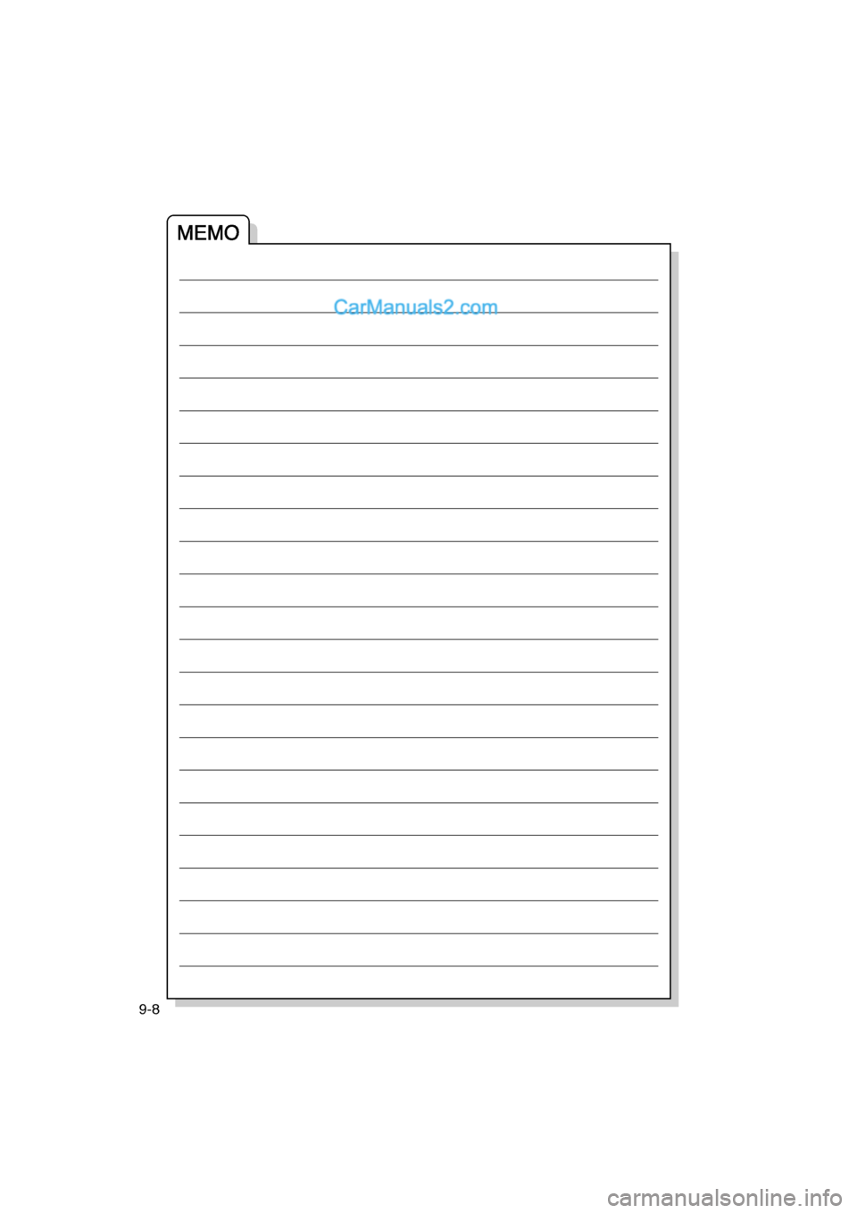 MAZDA MODEL CARROL 2013  取扱説明書 (キャロル) (in Japanese) 9-8
000- 取扱説明書 .book  8 ページ  ２０１３年５月２７日　月曜日　午後１時４８分  