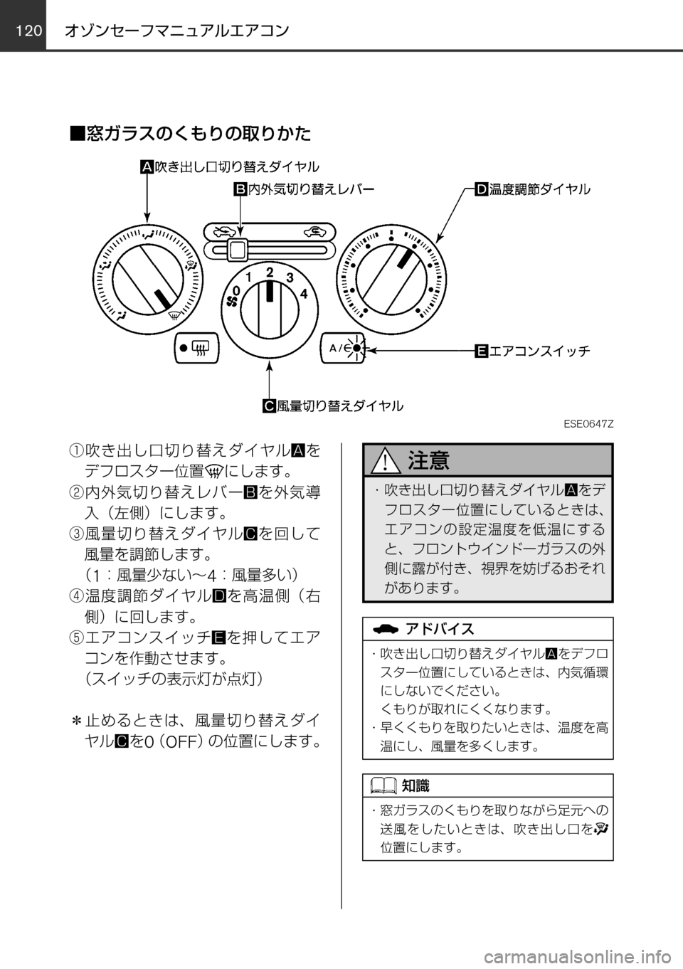 MAZDA MODEL FAMILIA VAN 2017  ファミリアバン｜取扱説明書 (in Japanese) 120
Ù
í¨åµwX‹“w	“Th
ESE0647Z
