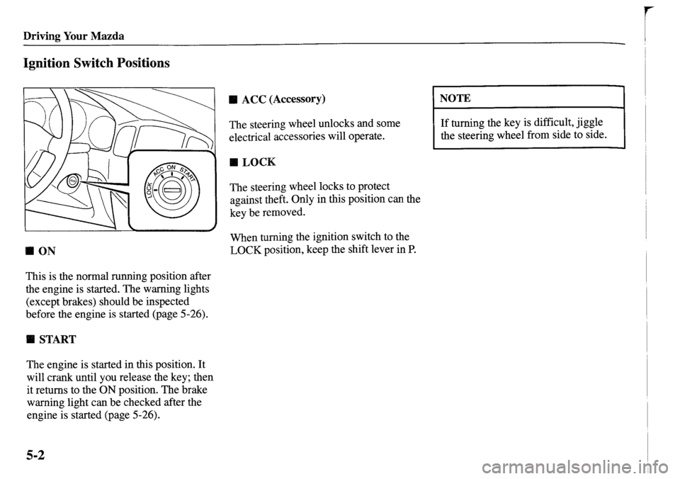 MAZDA MODEL MPV 2001  Owners Manual (in English) 