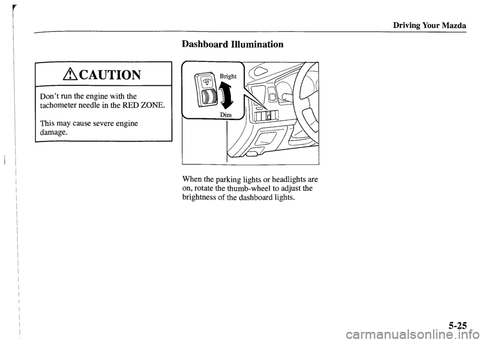 MAZDA MODEL MPV 2001  Owners Manual (in English) 
