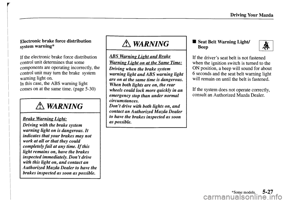 MAZDA MODEL MPV 2001  Owners Manual (in English) 