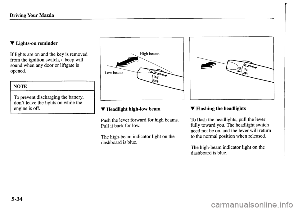 MAZDA MODEL MPV 2001  Owners Manual (in English) 
