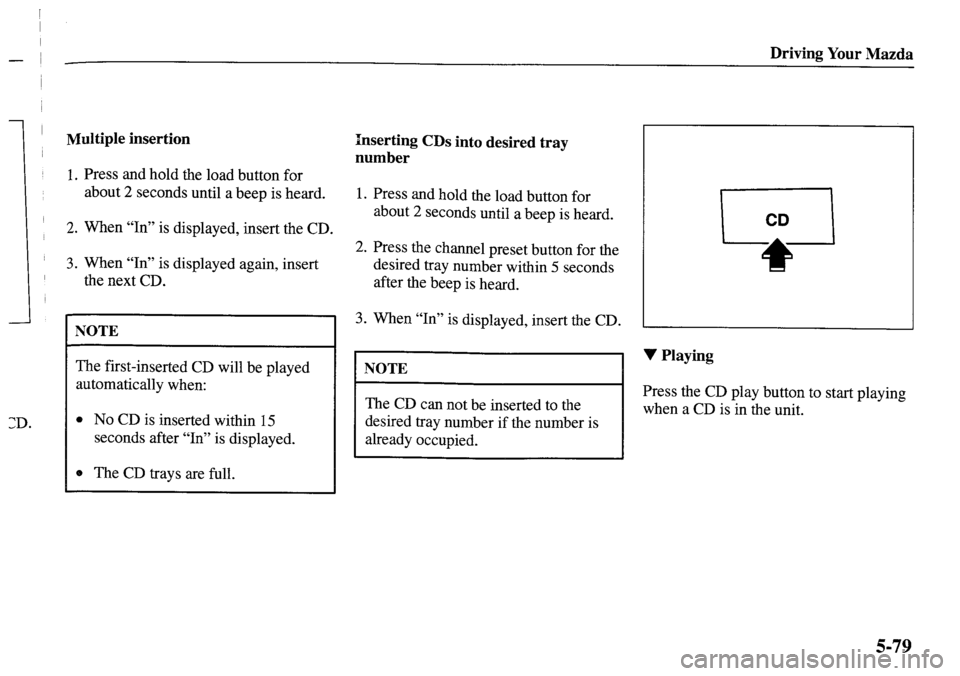 MAZDA MODEL MPV 2001  Owners Manual (in English) 