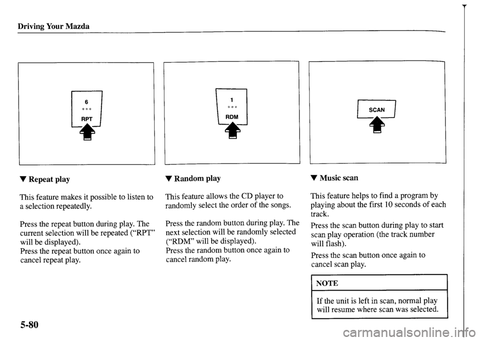 MAZDA MODEL MPV 2001  Owners Manual (in English) 