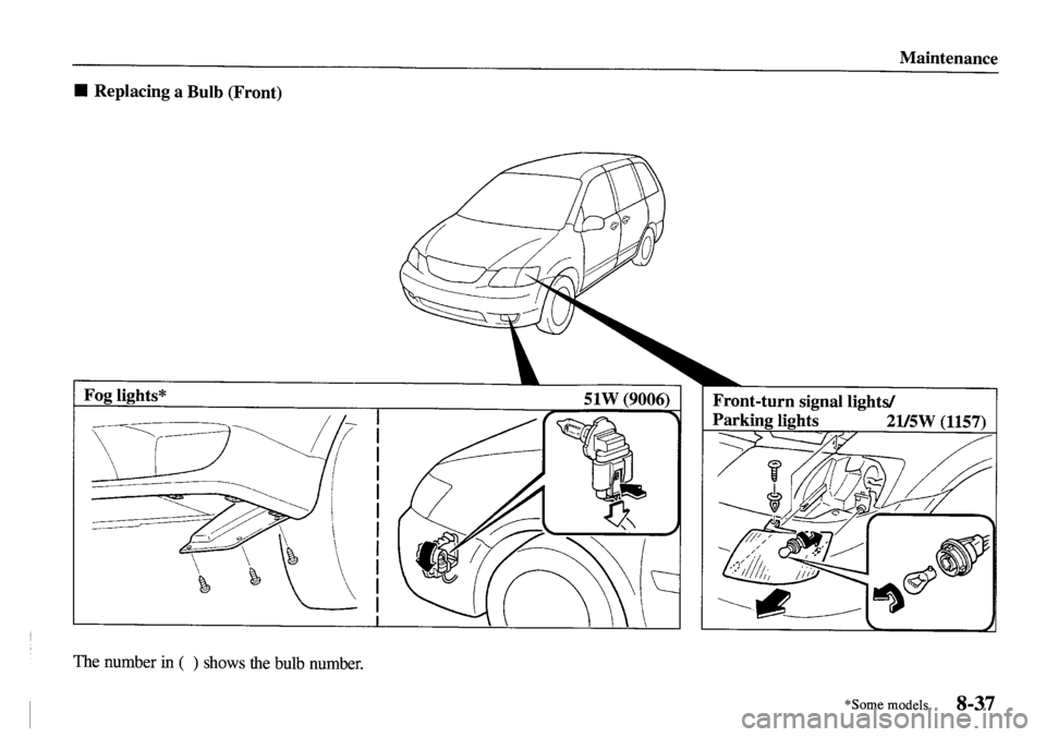 MAZDA MODEL MPV 2001  Owners Manual (in English) 