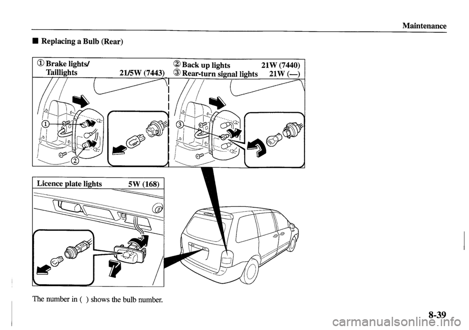 MAZDA MODEL MPV 2001  Owners Manual (in English) 