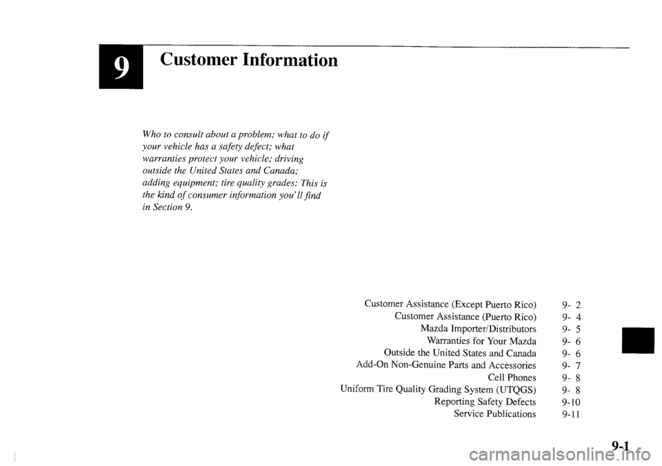 MAZDA MODEL MPV 2001  Owners Manual (in English) 