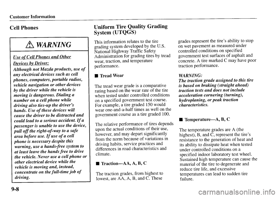 MAZDA MODEL MPV 2001  Owners Manual (in English) 