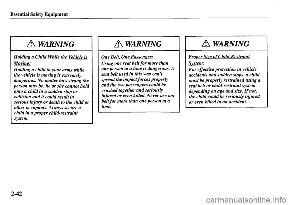 MAZDA MODEL MPV 2001  Owners Manual (in English) 