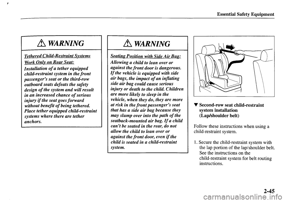 MAZDA MODEL MPV 2001  Owners Manual (in English) 