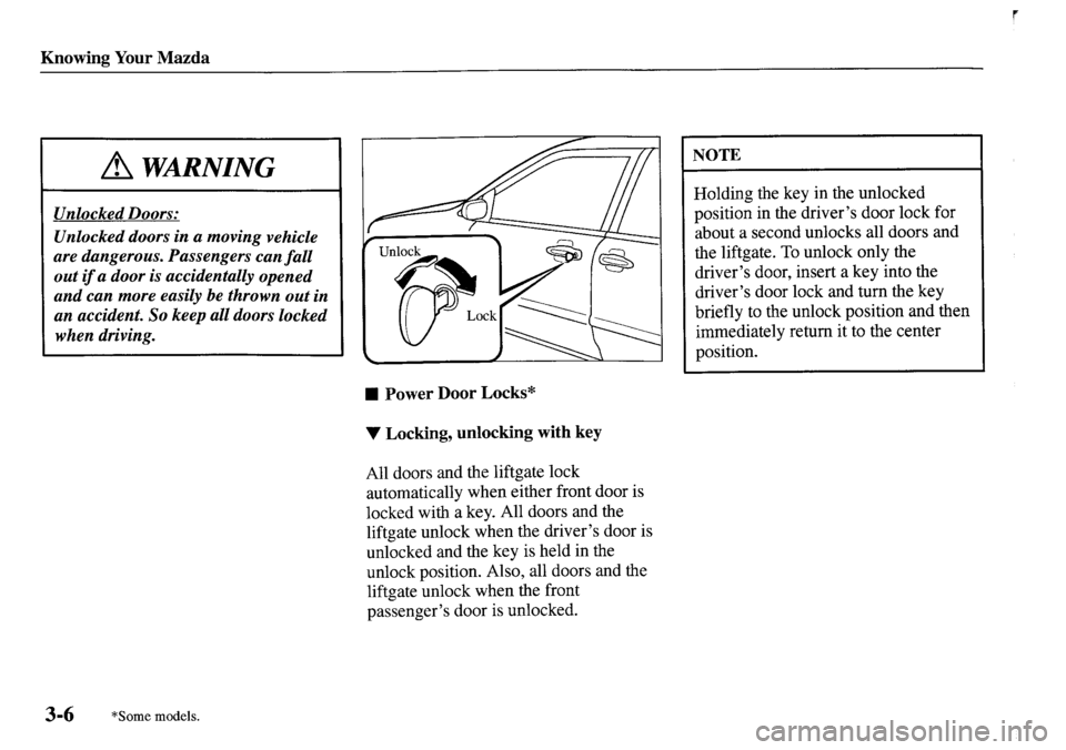 MAZDA MODEL MPV 2001  Owners Manual (in English) 