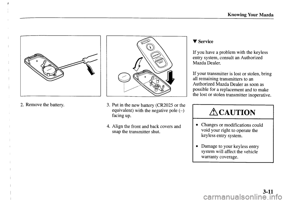MAZDA MODEL MPV 2001  Owners Manual (in English) 