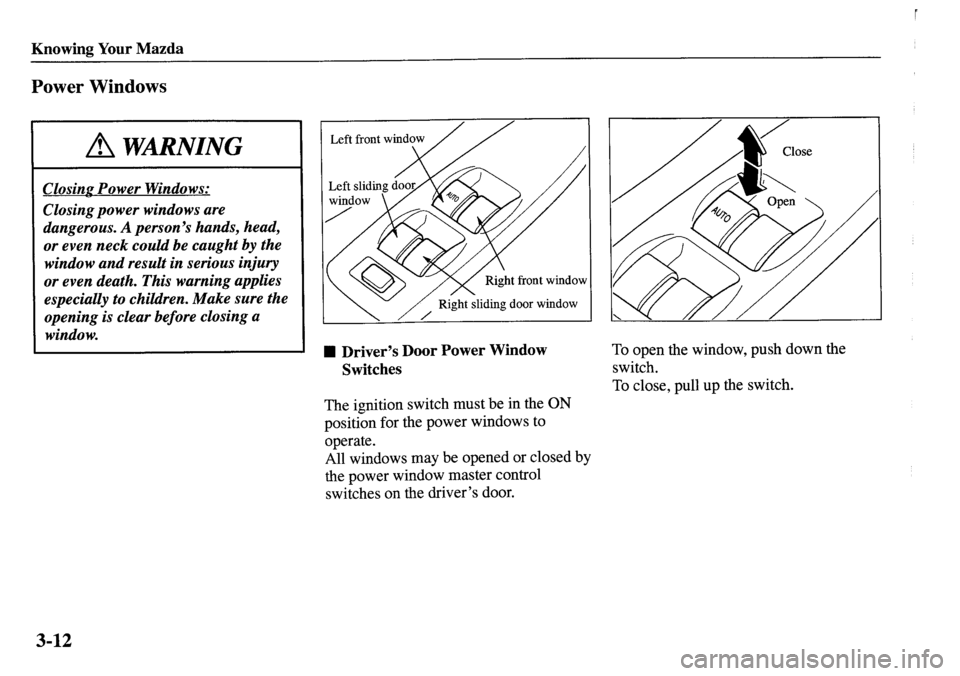 MAZDA MODEL MPV 2001  Owners Manual (in English) 