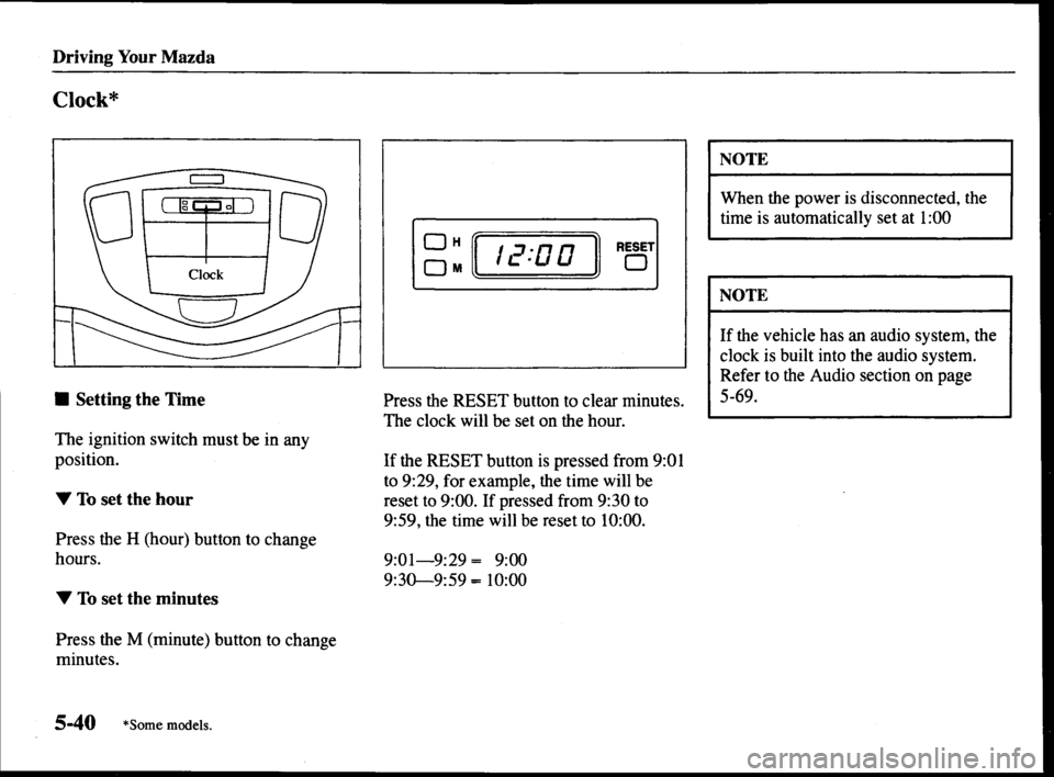 MAZDA MODEL MPV 2000  Owners Manual (in English) 