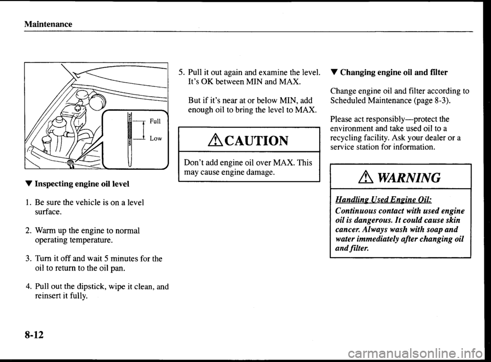 MAZDA MODEL MPV 2000  Owners Manual (in English) 