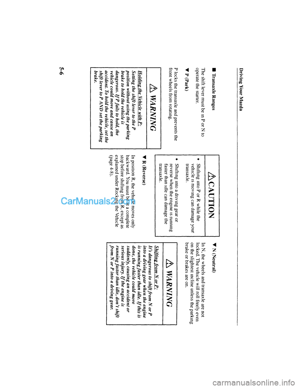 MAZDA MODEL MILLENIA 2001  Owners Manual (in English) 