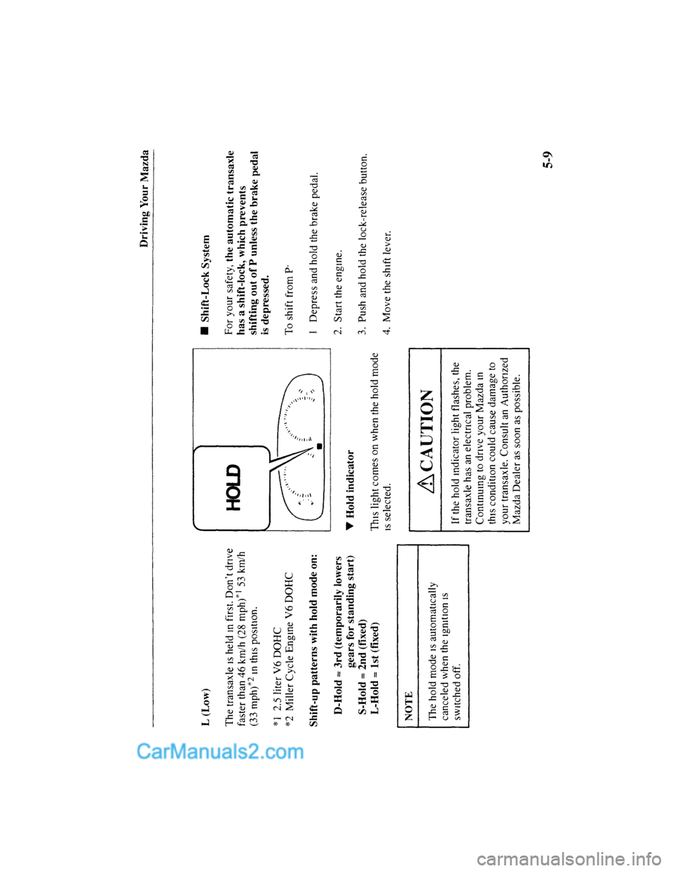 MAZDA MODEL MILLENIA 2001  Owners Manual (in English) 
