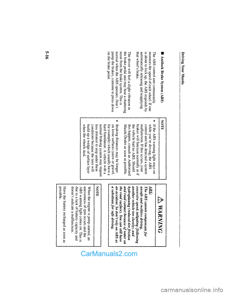 MAZDA MODEL MILLENIA 2001  Owners Manual (in English) 