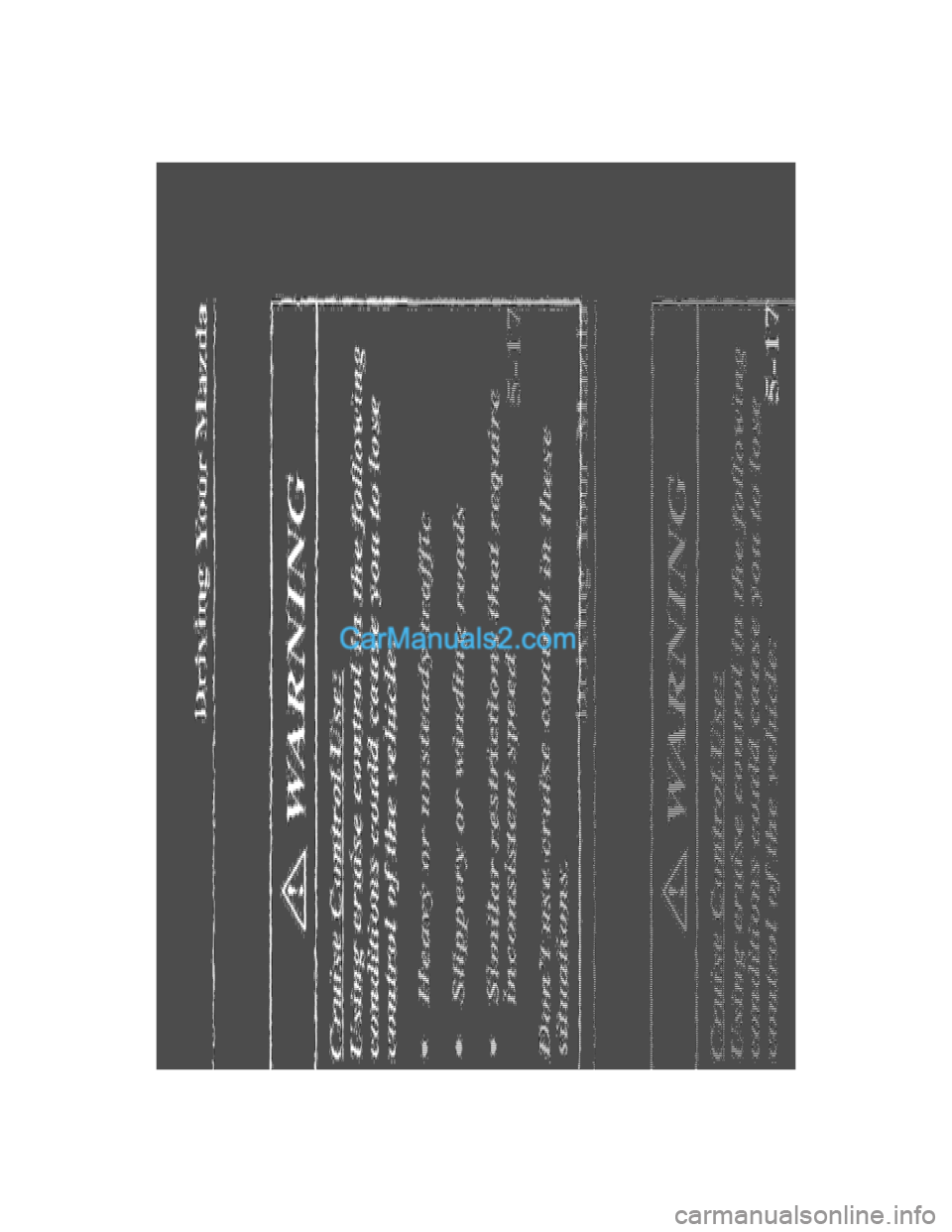 MAZDA MODEL MILLENIA 2001  Owners Manual (in English) 