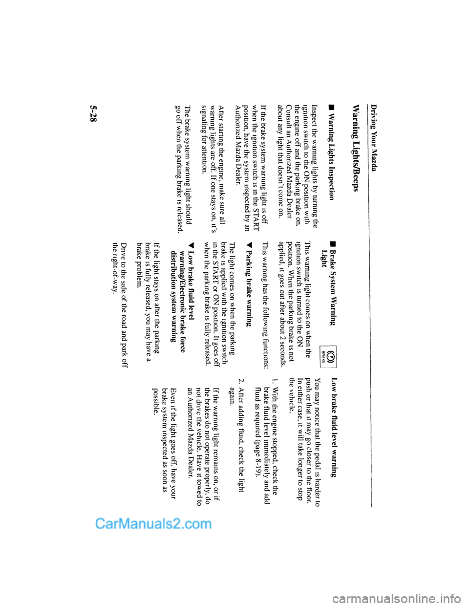 MAZDA MODEL MILLENIA 2001  Owners Manual (in English) 