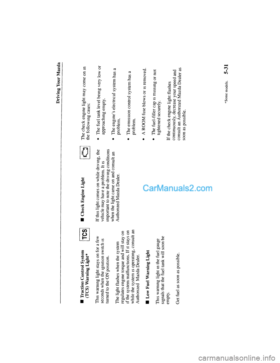 MAZDA MODEL MILLENIA 2001  Owners Manual (in English) 