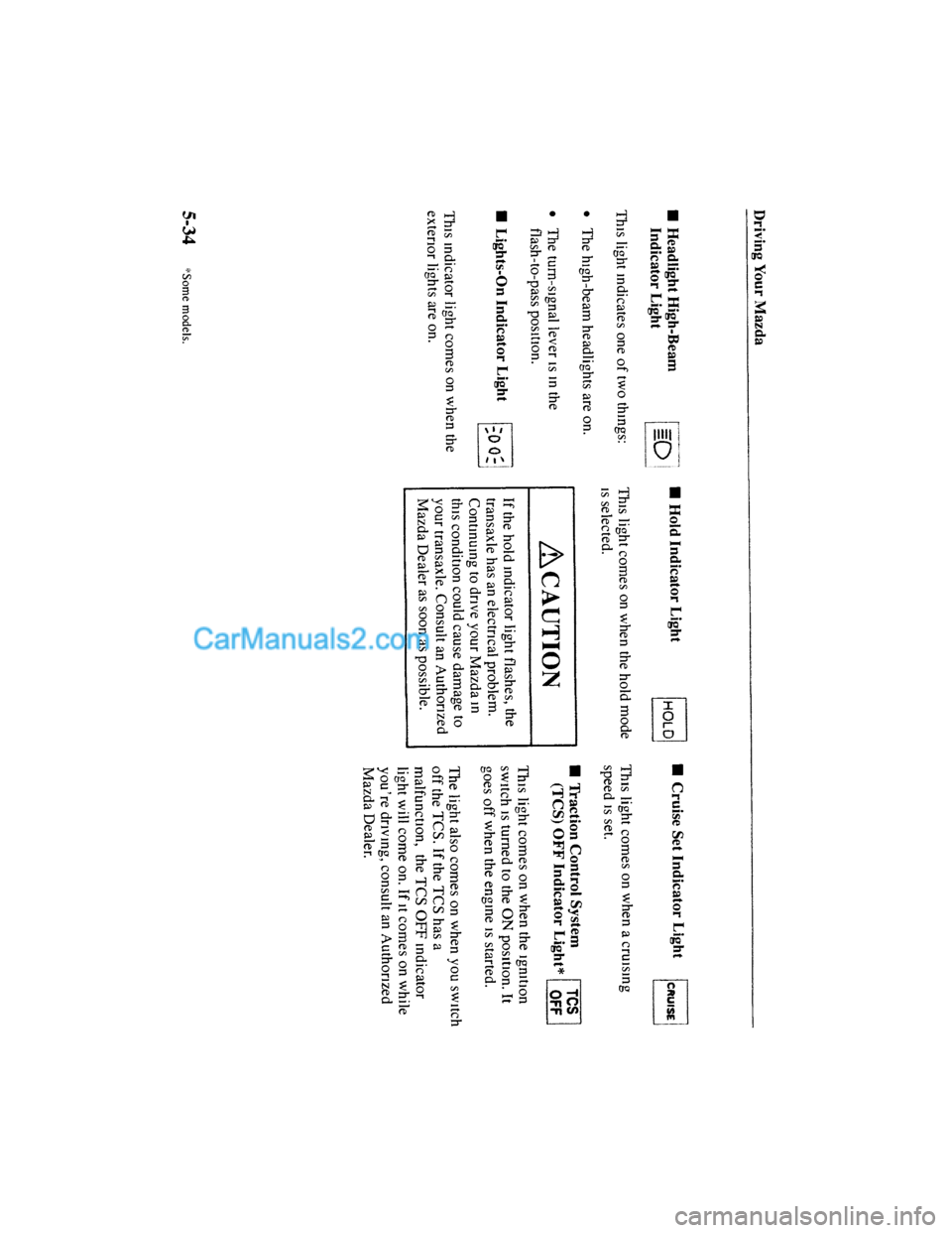 MAZDA MODEL MILLENIA 2001  Owners Manual (in English) 