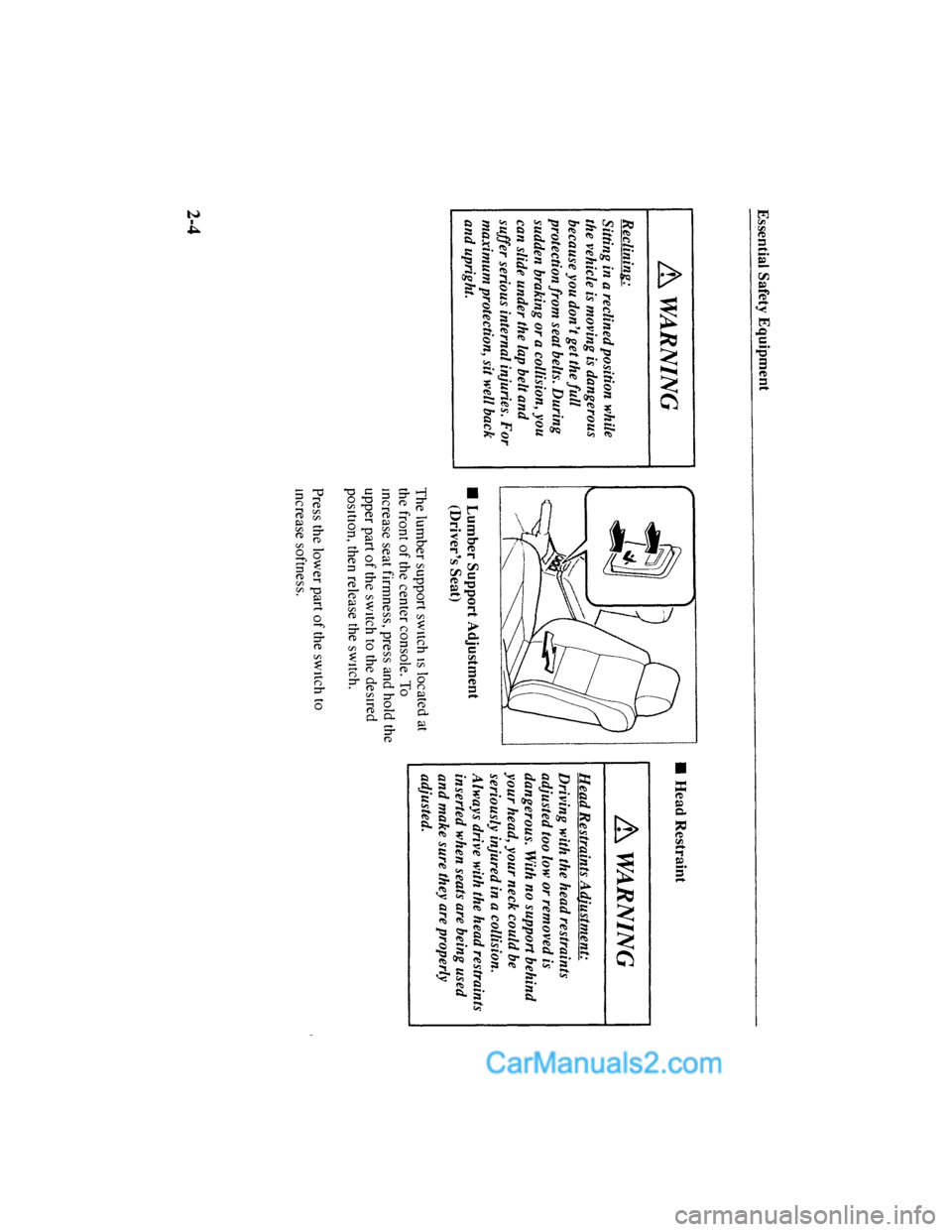 MAZDA MODEL MILLENIA 2001  Owners Manual (in English) 