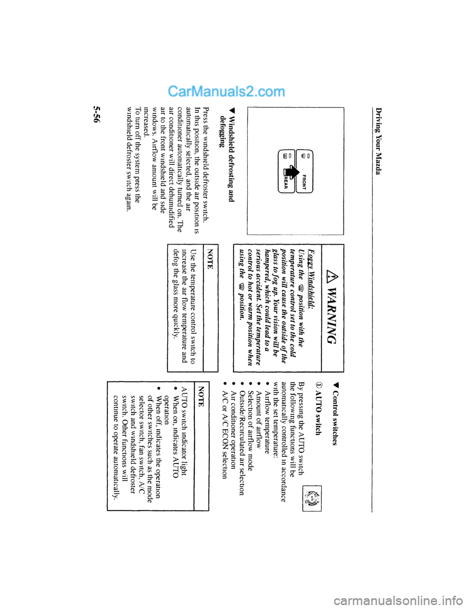 MAZDA MODEL MILLENIA 2001  Owners Manual (in English) 