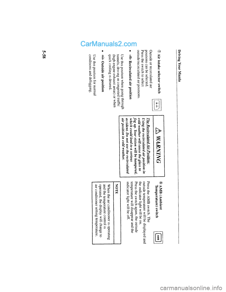 MAZDA MODEL MILLENIA 2001  Owners Manual (in English) 