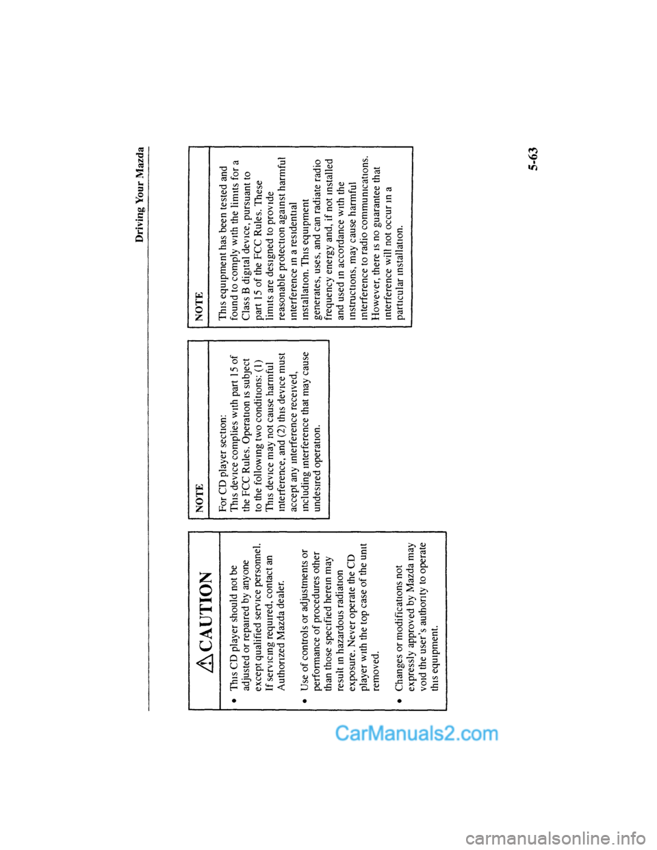 MAZDA MODEL MILLENIA 2001  Owners Manual (in English) 