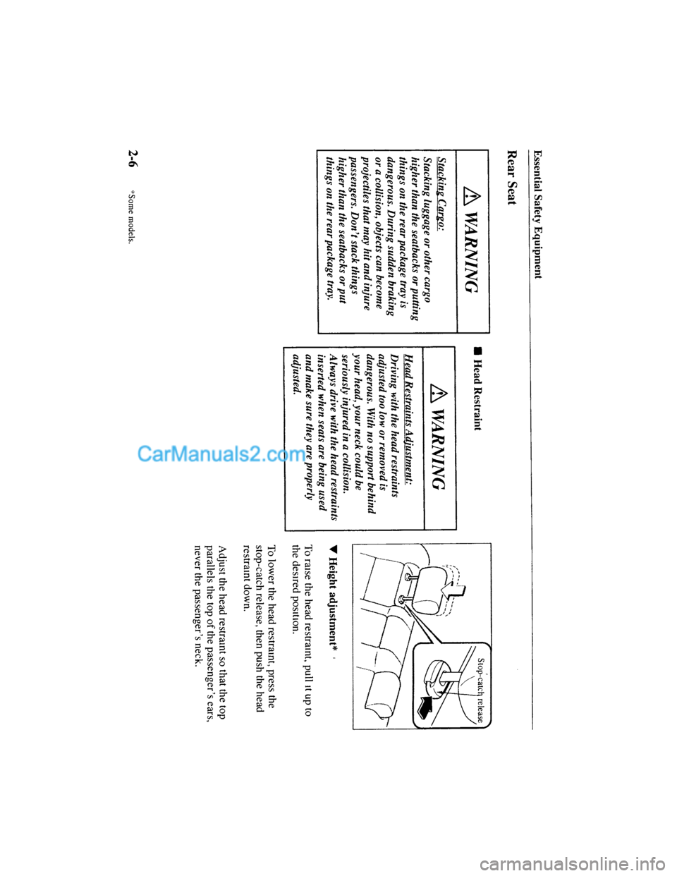 MAZDA MODEL MILLENIA 2001  Owners Manual (in English) 