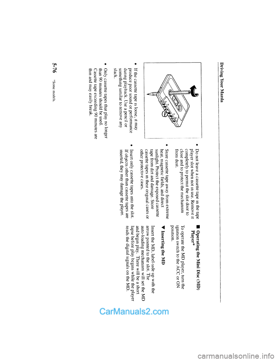 MAZDA MODEL MILLENIA 2001  Owners Manual (in English) 
