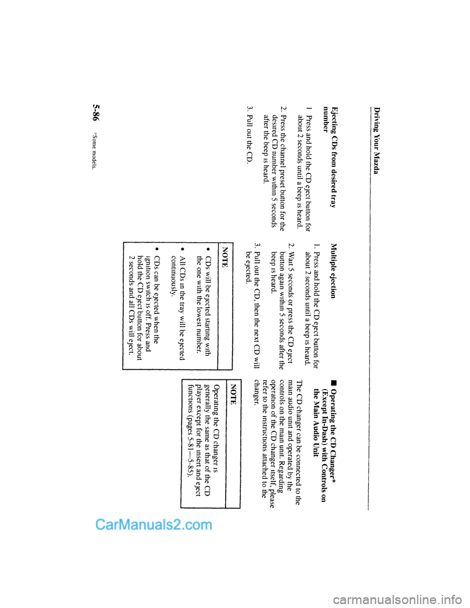 MAZDA MODEL MILLENIA 2001  Owners Manual (in English) 