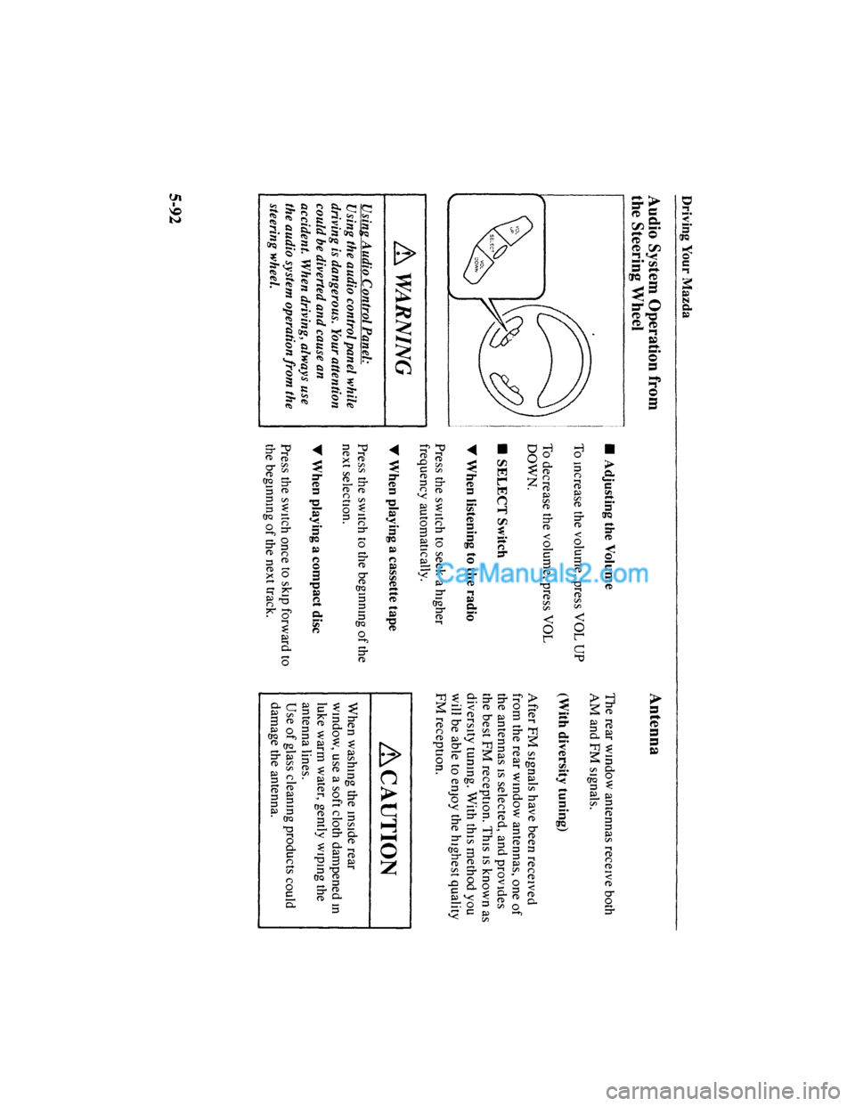 MAZDA MODEL MILLENIA 2001  Owners Manual (in English) 
