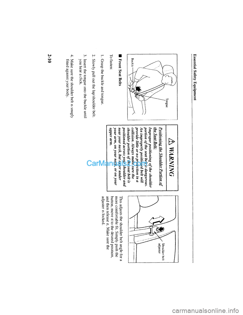 MAZDA MODEL MILLENIA 2001  Owners Manual (in English) 