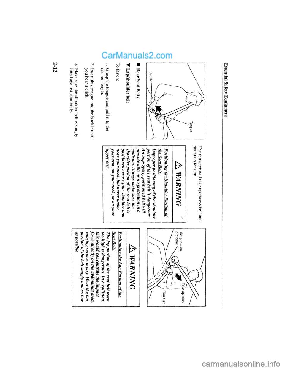 MAZDA MODEL MILLENIA 2001  Owners Manual (in English) 