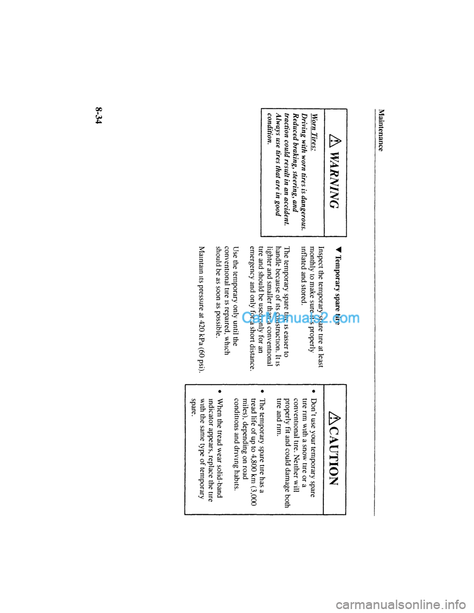 MAZDA MODEL MILLENIA 2001  Owners Manual (in English) 
